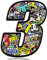 Biomar Labs® Startnummer Nummern Auto Moto Vinyl Aufkleber Bomb Sticker Stickerbomb Motorrad Motocross Motorsport Racing Nummer Tuning (3) N 203