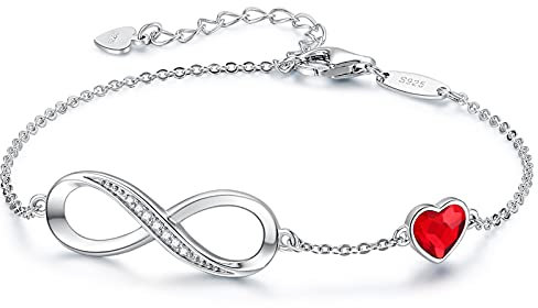 LOUISA SECRET Bracciale Donna Argento 925 Braccialetto Infinito Bracciali Cuore Gioielli Regalo Natale Compleanno Festa Della Mamma per Moglie Amiche Amica