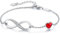 LOUISA SECRET Bracciale Donna Argento 925 Braccialetto Infinito Bracciali Cuore Gioielli Regalo Natale Compleanno Festa Della Mamma per Moglie Amiche Amica