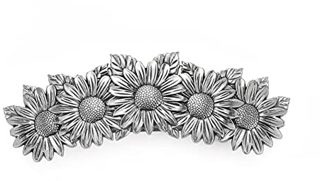 KKJOY Vintage Metall Haarspange Silber, Sonnenblumen Haarklammer, Haarnadeln Groß, Gothic Haarspangen Damen, Braut Haarschmuck Hochzeit, Bananenspange für Frauen und Mädchen