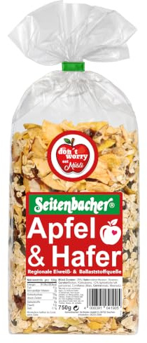 Seitenbacher Apfel Hafer Müsli I weizenfrei I ohne Zuckerzusatz I Vollkorn (1x750g)