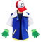 PUYYDS Männer Anime Blaue Jacke Jungen Mädchen Ash Ketchum Cosplay Kostüm für Halloween Frauen Trainer Mütze und Handschuhe Verstellbare Baseballmütze, Beige, XL