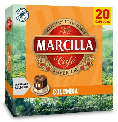 Marcilla Café Cápsulas Colombia - 20 Cápsulas Compatibles Nespresso