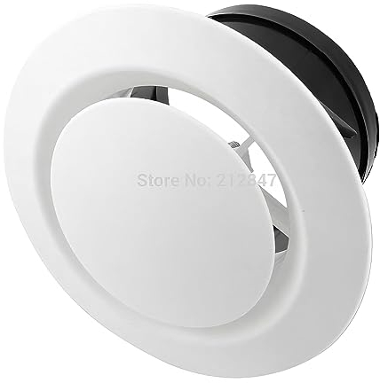 TOTMOX Griglia di ventilazione rotonda regolabile in plastica ABS bianca 200 mm