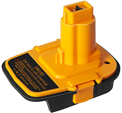 Battery Adapter DM18D with USB,Compatible with Dewalt 18V Tools.Convert for DeWalt 20V & for Milwaukee M18 Lithium Battery to NiCad & NiMh Battery Tools