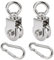 GothicBride 2 Pack 48 mm Umlenkrolle mit Kugellager, 500 kg Tragende Umlenkrolle Stahlseil, Edelstahl Umlenkrollen für Seile Seilgerüst Fitness (2pcs-48mm)