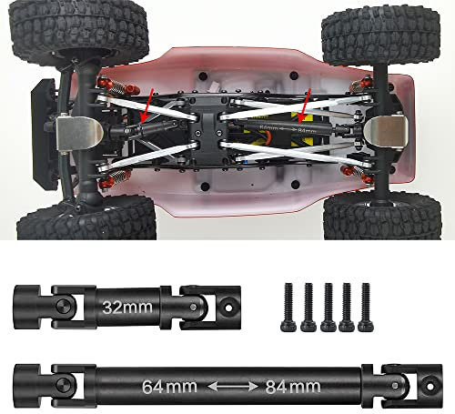 Arbre d'entraînement en acier CVD 64 + 32 mm - Améliorations d'arbre de transmission pour 1:24ème Axial SCX24 90081 AXI00001 AXI00002 RC Crawler Accessoires de voiture