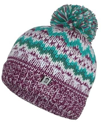 Trollkids Girls Kristiansand Bobble Cap | Bommelmütze mit Norwegermuster, Pflegeleicht