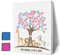 Gender Reveal Fingerabdruck Baum mit Safari Tieren, Baby Shower Gästebuch Party Ideen, Gender Reveal Party Ideen, Gender Reveal Keepsake, Leinwand Dekoration
