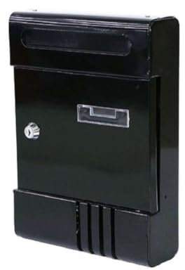 OISE ART STORE Trade Shop 56849 Briefkasten aus Metall mit Schlüssel, H2803, Schwarz