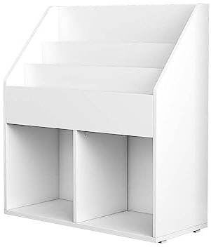 Vicco Kinderregal Conny, Spielzeugregal für Faltboxen, Weiß, 72 x 79 cm mit großen Ablagen