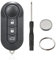 3-Button Remote Control Folding Key Shell Compatible with Fiat 500 500L Bravo Fiorino Grande Doblo Ducato Punto (B with Battery)