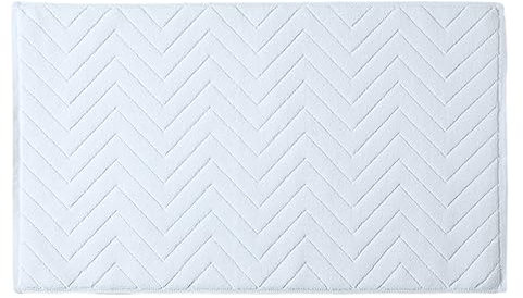 Chickwin Badvorleger Badematte, Nordic Skandinavien Frottee Frottier Duschvorleger Badteppich Weich Saugfähig Waschbar und Flegeleicht Fußtuch (45x75cm,Weiße Geometrie)
