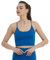 Aikka Activewear Luftiges Spaghetti-Träger-Sport-Top, kabellos, Yoga-Bralette mit herausnehmbaren Pads, A-C Cup, Kobaltblau, X-Small
