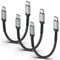 Short USB C to USB C Cable[20CM, 3Pack], Nylon 60W Type C to Type C Fast Charging Cable PD USB C Charger Cable for iPhone 15/15 Pro Max, Samsung Galaxy S23/ S22/ S21, iPad Pro/Air, Huawei, Pixel