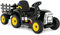 COSTWAY 12V 3-Gang Traktor mit abnehmbarem Anhänger und 2,4G Fernbedienung, Kinder Aufsitztraktor mit LED Lichtern, Musik, Hupe & USB Funktionen, geeignet für Kinder ab 3 Jahren (Schwarz)