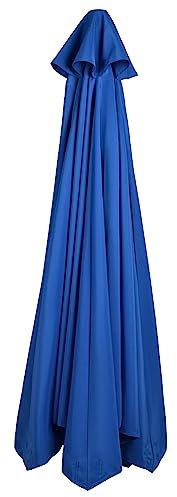 Yitekrg 9.8FT Patio Umbrella Replacement Canopy 6 Ribs Outdoor Umbrella Canopy Market Replacement Umbrella Top for Backyard Garden Beach(Blue)