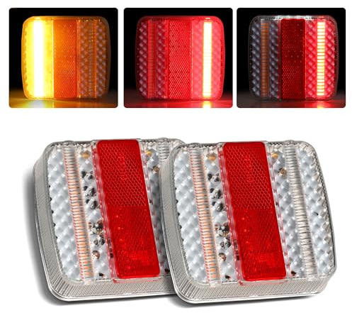 Yinaolan LED-Anhängerbeleuchtung hinten, 12 V, 2 Stück, wasserdicht, Anhänger-LED-Leuchten, Blinkerlampen-Set für Wohnwagen, Traktor, LKW, Van, Wohnmobil