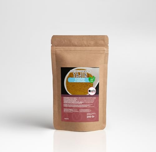Quality Food. Mélange d'épices Tajin. Assaisonnement idéal pour le poisson, les légumes, les viandes et les ragoûts. 100% naturel. 250 Gr