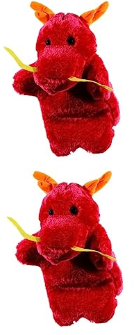 TOYANDONA 2stücke Chinesischer Drachen Handpuppe Aus Plüsch Interaktive Spielzeug Für Fördert Kreativität Und Kommunikation Für Geschichtenerzähler Und Rollenspiele