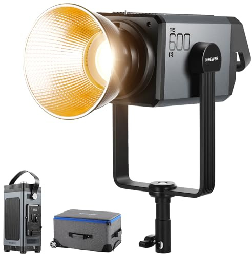 NEEWER AS600B Luce Video Continua LED COB con Controllo 2,4G/APP, 600W 2700K-6500K CRI96+/TLCI98+ Dimmerazione PWM, Source Match 12 Scene Attacco Bowens Ventola Silenziosa per Studio TV e Telegiornale