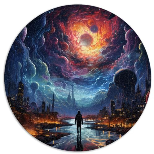 1000-teiliges Puzzle für Erwachsene, farbenfrohe runde Puzzles „Spät in der Nacht“, für Erwachsene und Kinder ab 12 Jahren, Puzzle aus Pappe, Lernspiel, Herausforderungsspielzeug.