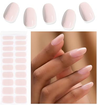 Kalolary 20PCS Gel Nail Polish Strips, Nail Gel Art Sticker Waterproof Full Nail Wraps Decal Sets with Nail File and Stick for Women Girls Nail Art Decor (UV/LED Lamp Required) (F)