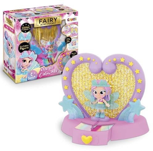 CRAZE Fairy In My Pocket - Fee Spielset Magic Catwalk mit Fee Puppe & 5 Zubehörteilen, Feen-Spielzeug mit Spezialeffekten