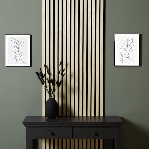 Homestyle4u Akustikpaneele Holz 120x60 Holzpaneele Wand 3D Wandpaneele 1 Paneele Wandverkleidung Innen