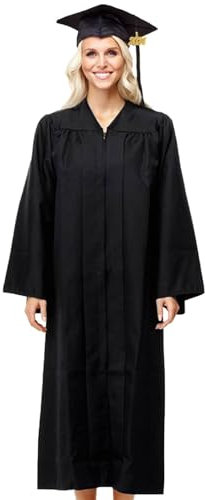 Richter-Kostüm-Robe – mattes Abschlusskleid, Mützen-Quasten-Set, mattes Absolventen-Outfit | Abschlusskleid-Set mit Mütze und Quaste, mattes Finish für Studenten, Abschlussset für Hochschulabsolvente