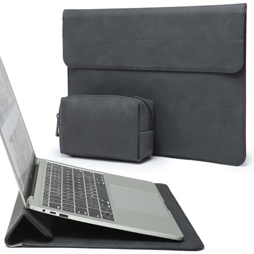 HYZUO 13 Pouces Housses Ordinateur Portable Sacoche avec Fonction Stand pour MacBook Air 13 M4 M3 M2 M1 2025-2018, MacBook Pro 13 M2 M1 2025-2016, 13 iPad Pro/Air, 13 Surface Pro, XPS 13, Graphite