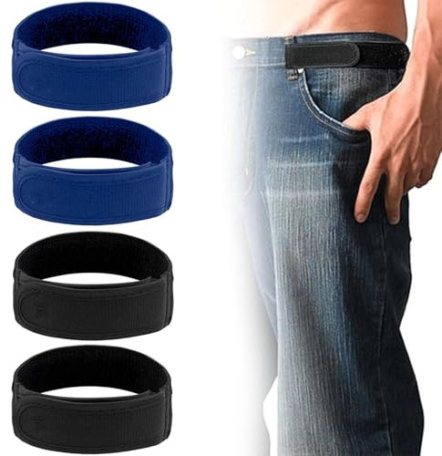 CPRNQY 4 Stück Gürtel Ohne Schnalle, Gürtel Ohne Schnalle Herren, Unsichtbarer Stretchgürtel Ohne Schnalle Seitengürtel, Lazy Unsichtbarer Seitengürtel Weicher Taillengürtel Aus Weichem