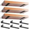 Lot de 6 Équerres Étagère de Fixation Murale, 30cm Support Invisible étagère Murale, Fixation Flottante Support avec Vis pour Bibliothèque | Salon | Chambre (Noire)