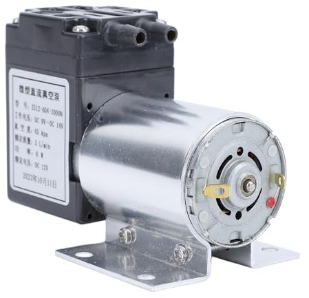 Ejoyous Vacuum Pump, 12V 5L/min DC Motor Drive Vacuum Pump Oilless Negative Pressure with Bracket, for Electrical Products Industrial Products Preservation Machine
