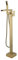 Freestanding Tub Filler, Waterfall Bathtub Faucet, Freestanding Bathtub Faucet with Hand Shower, Floor Mount Tub Faucet, Bathtub Mixer Tap, Brushed Gold