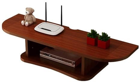 JKJZSALJ Meuble TV Mural Flottant pour Salon, Meuble TV Mural, Étagère De Rangement Ouverte avec Tiroirs, pour DVD, Brun Rougeâtre, 120 X 23 X 17 Cm