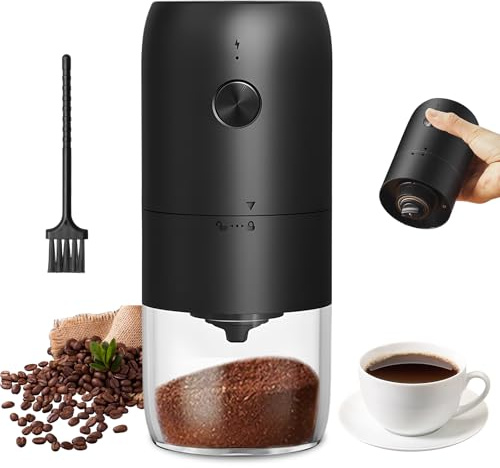 Molinillo de café eléctrico, portátil, con núcleo de cerámica, molinillo de granos de café, con grado de molienda ajustable para expreso, filtro de mano, prensa francesa