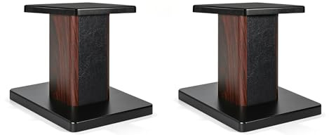FREEAMG 2er-Pack Holz-Lautsprecherständer mit Sand Füllbarer Design, 30CM | Boxenständer Holz für Satelliten Regallautsprecher, Tragkraft bis zu 50 KG, Universal-Desktop-Lautsprecherständer