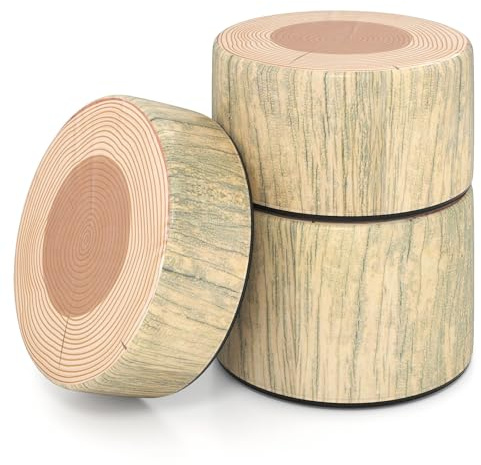 Maxmass 3 PCS Tree Stump Stools, Stackable Children Round Floor Cushions with Different Heights, Kids Foam Seat Cushion Flexible Seatings for Playroom Nursery Classroom Daycare Home (Light Wood Grain)