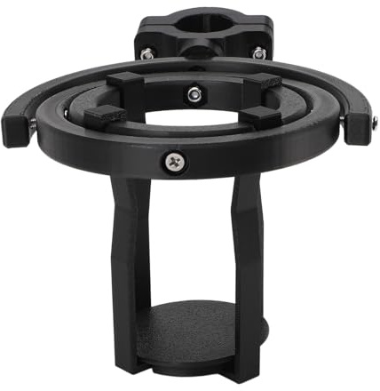 Hidyliu Portavasos Giroscópico, Portavasos Autonivelante Ajustable Antiderrames con Rotación de 60 Grados, para Bicicleta, Scooter Eléctrico, Tractor, Camión (Negra)