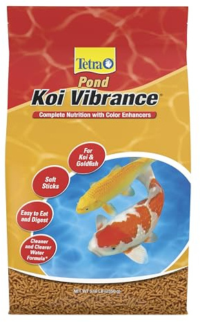 TetraPond Koi Vibrance, Soft Sticks, Easy to Digest Floating Pond Food, 5.18 lbs