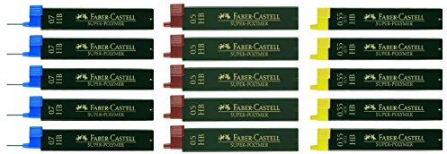 15er Sparpack Faber Castell SUPER-POLYMER Feinminen 0.35 | 0.5 | 0.7 HB (HB 0.3 | 0.5 | 0.7)