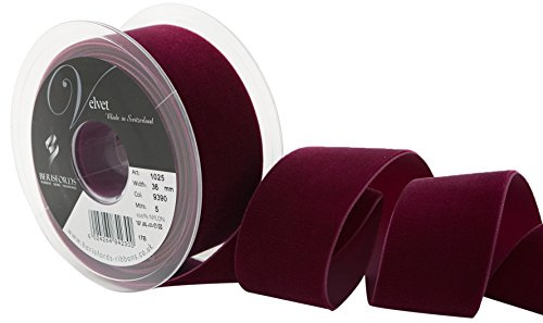 Berisfords Velvet Ribbon, Bordeaux, 10.2 x 4.5 x 10.2 cm