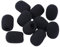 Lot de 10 housses de micro en mousse avec grille de protection du vent Noir