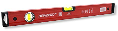 DEWEPRO® Profi Wasserwaage Aluminium - rot lackiert - Länge: 80cm 0,8m - Messtoleranz: 0,5mm/m - Aluwasserwaage Aluminiumwasserwaage