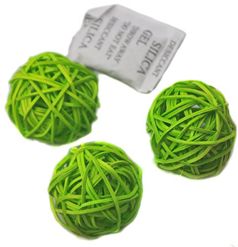 6 Stück Natur Wicker Rattan Kugeln Tischschmuck Hochzeit Party zum Aufhängen Wobble Ball Weihnachten Deko 8cm Grün