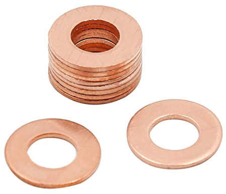 X AUTOHAUX - Arandelas de Cobre de 7 mm de diámetro Interior para Coche (10 Unidades)