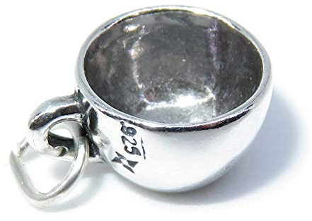 Charm de plata de ley para taza de café y té .925 x 1 Charms para bebidas