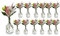 casavetro Lot de 12 Petits vases en Verre Halsi Vintage Weiß, 12 x