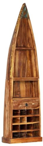 vidaXL Wine Rack Bottle Wine Rack Drinks Holder Home Bar Restaurant Organiser Shelf Furniture Solid Wood Boat Cabinet Solid Reclaimed Wood